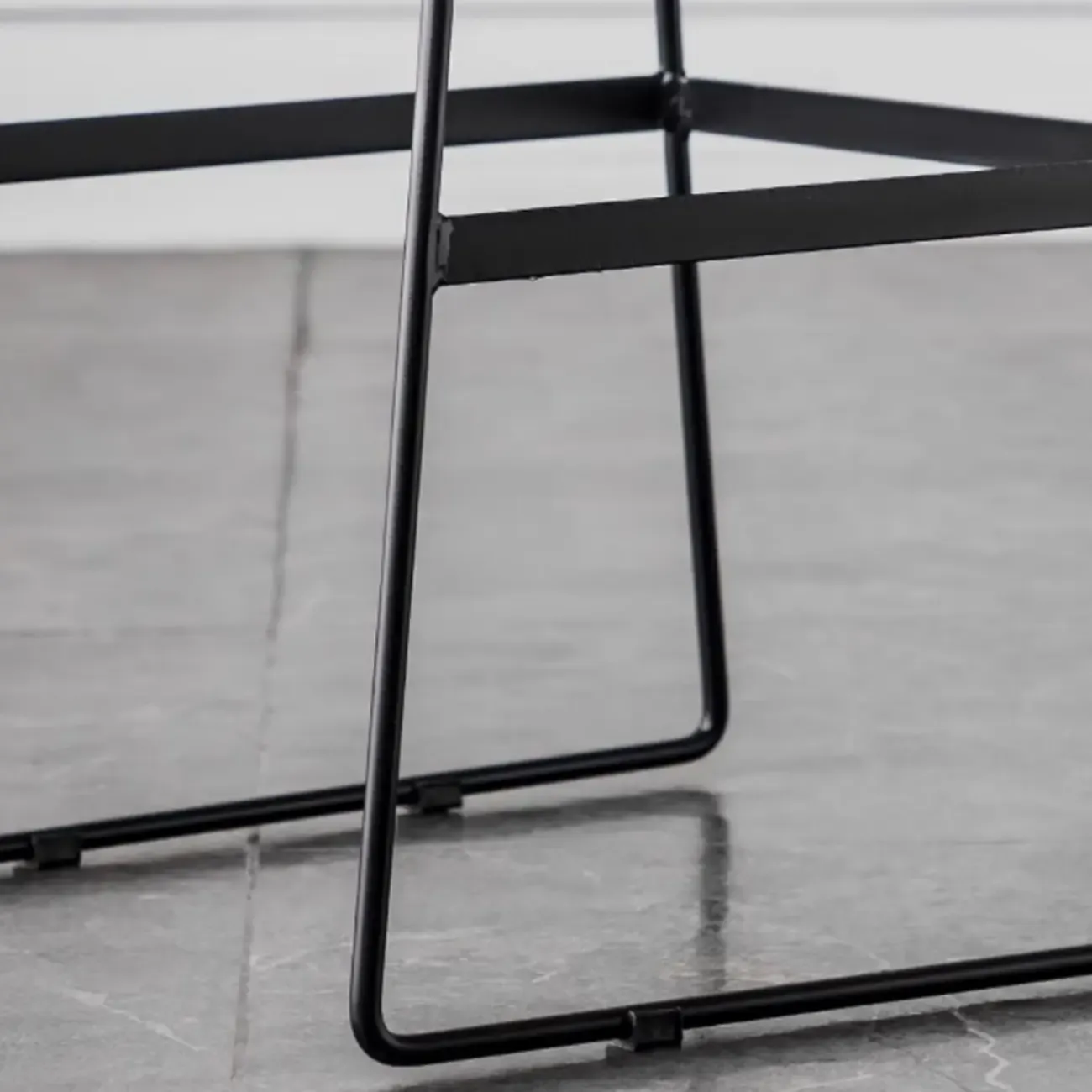 Modern Upholstered Low Back Metal Sled Bar Stools Image - 8