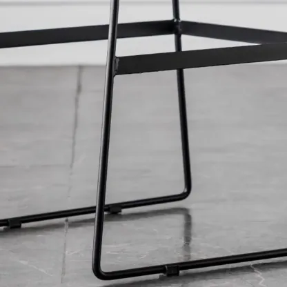Modern Upholstered Low Back Metal Sled Bar Stools Image - 8