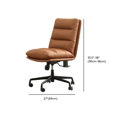Modern Brown Leather Swivel Office Chair #size