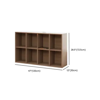 Horizontal Brown Wide Reclaimed Wood Cube Bookcase Image - 18