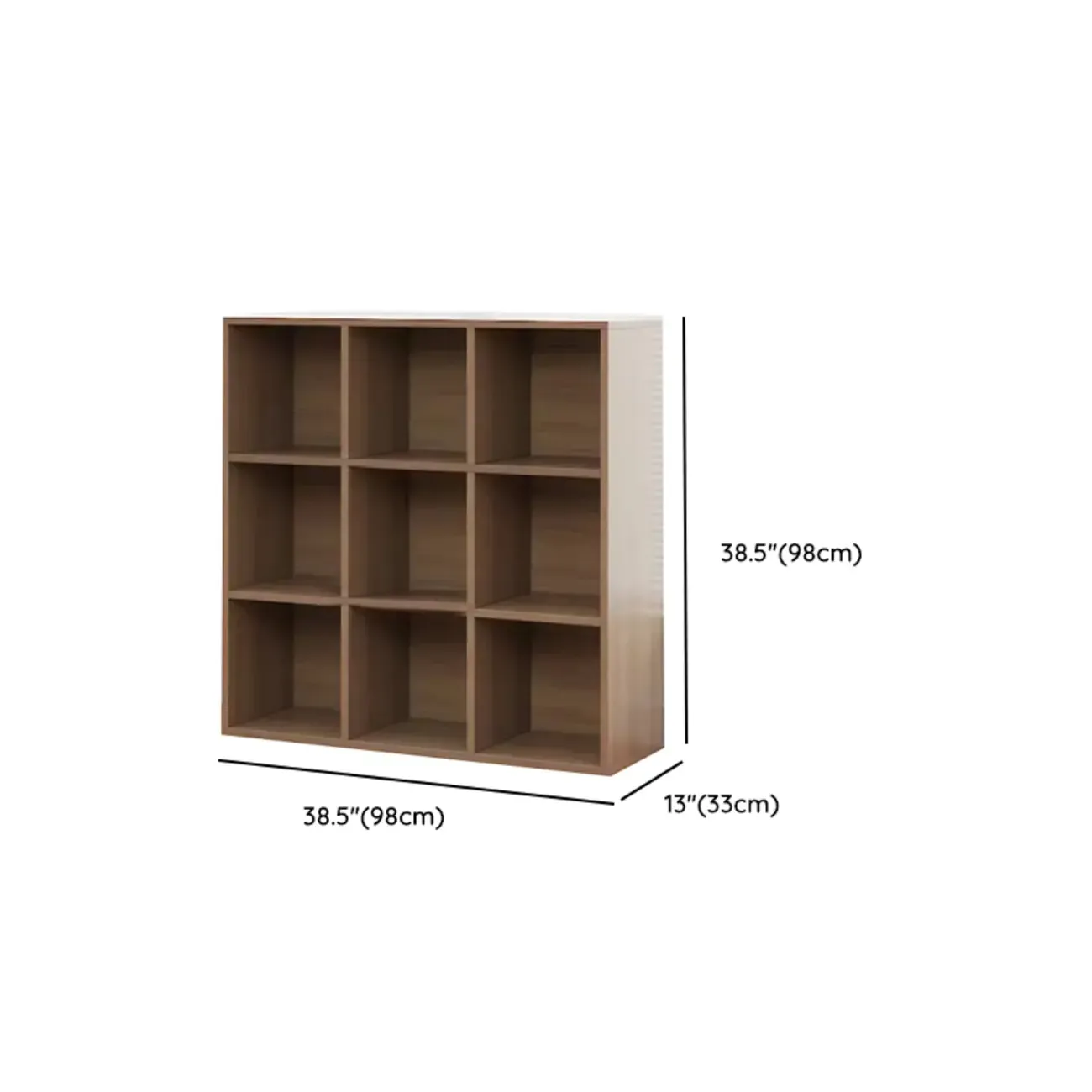 Horizontal Brown Wide Reclaimed Wood Cube Bookcase Image - 19