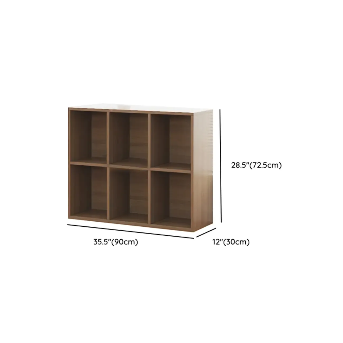 Horizontal Brown Wide Reclaimed Wood Cube Bookcase Image - 21