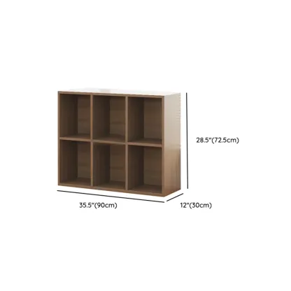 Horizontal Brown Wide Reclaimed Wood Cube Bookcase Image - 21