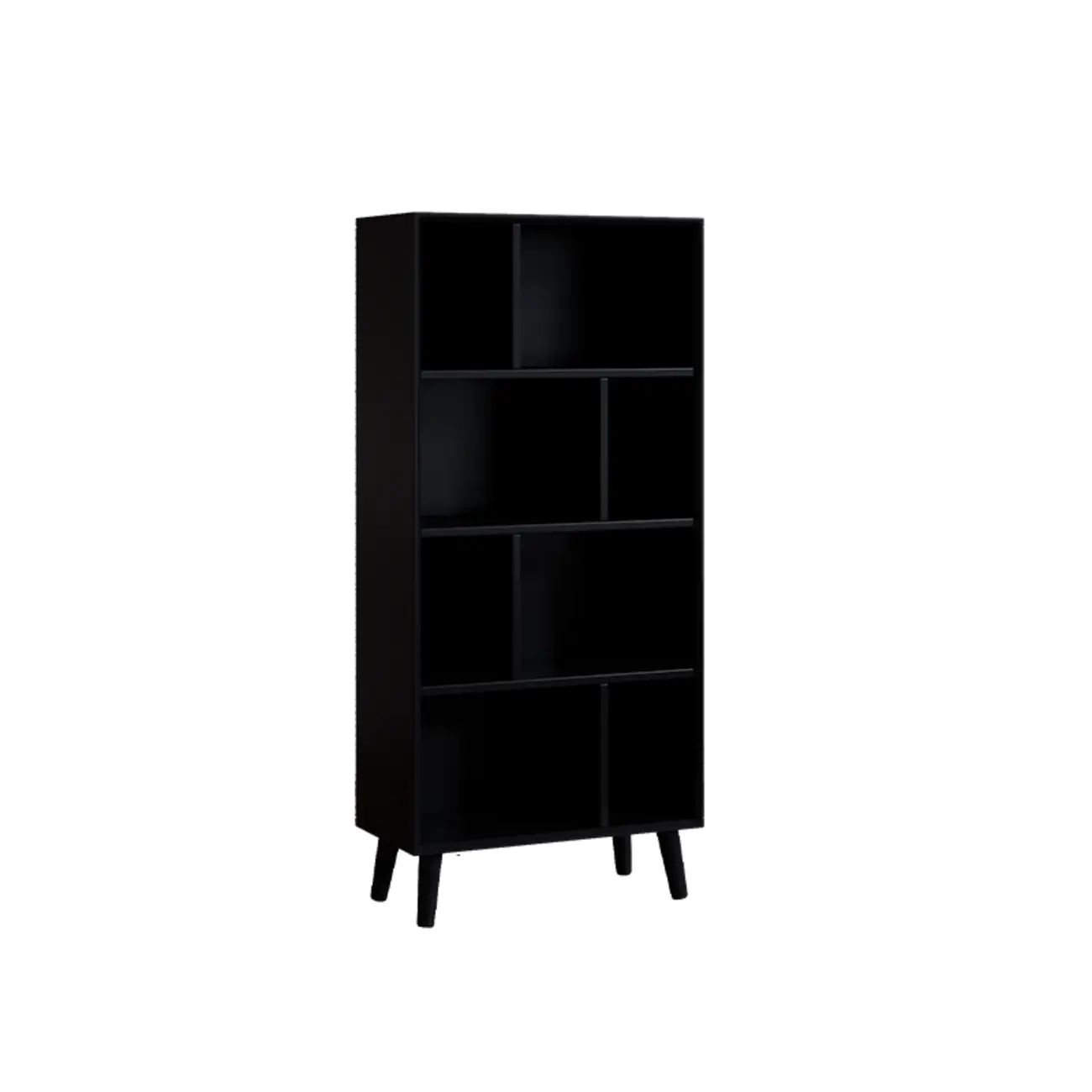 Modern Black Rubberwood Open Rectangle Bookcase Image - 7 | homeyfad