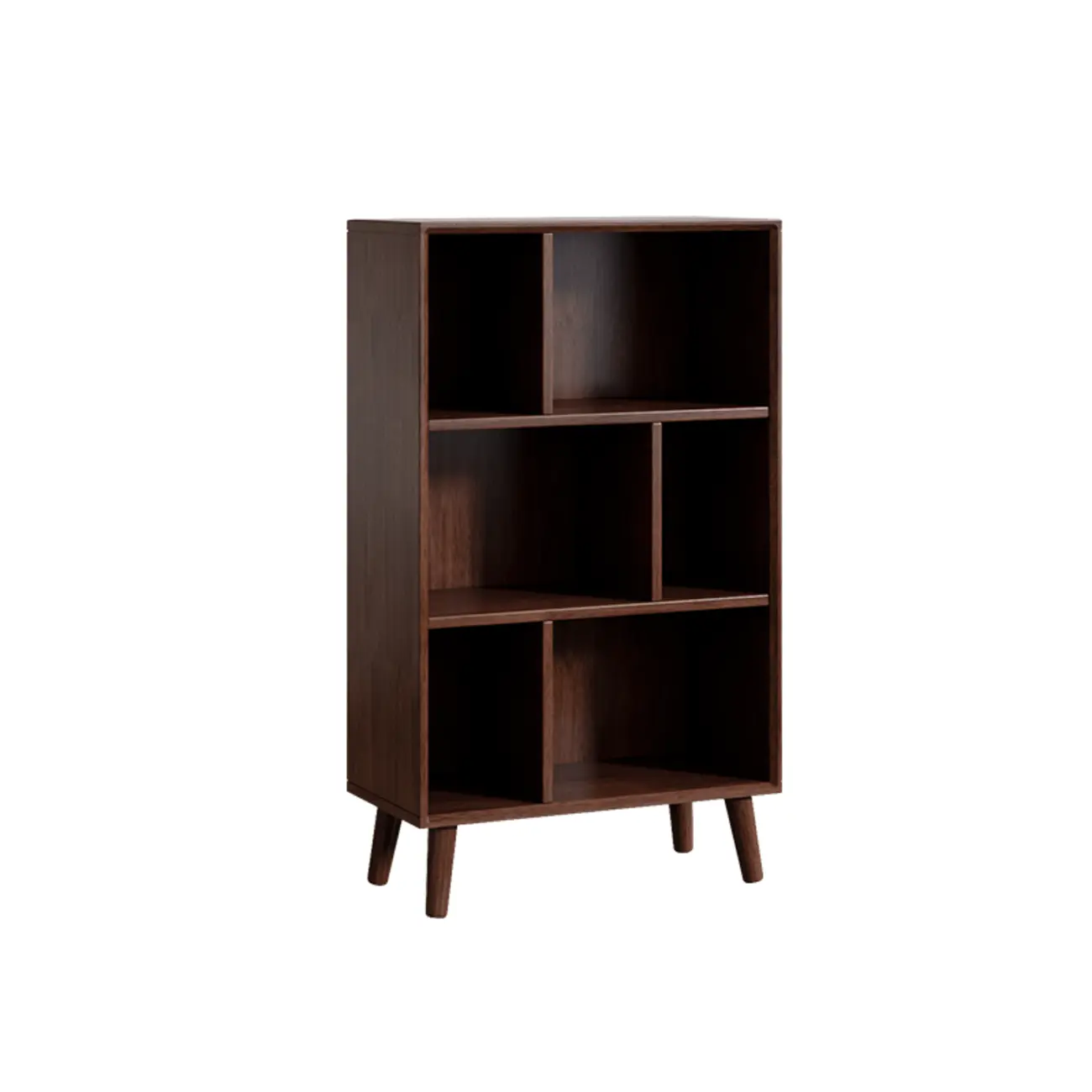 Modern Black Rubberwood Open Rectangle Bookcase Image - 12 | homeyfad