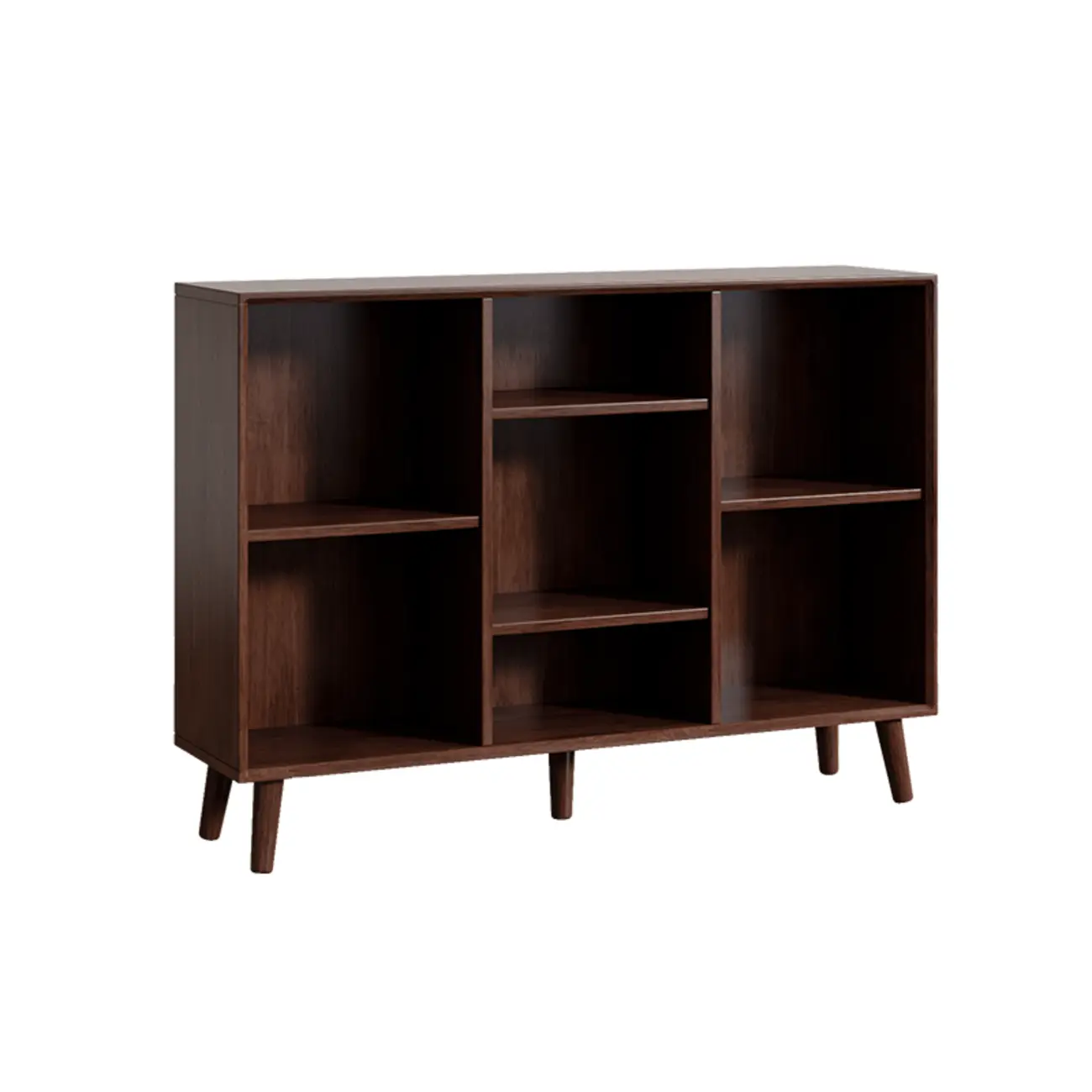Modern Black Rubberwood Open Rectangle Bookcase Image - 13 | homeyfad