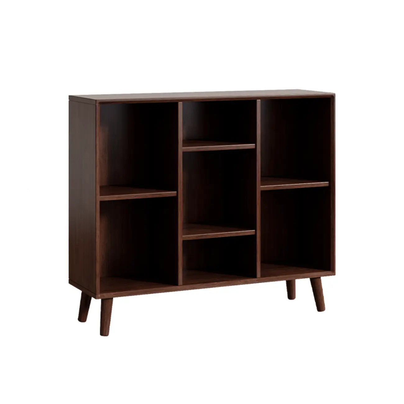 Modern Black Rubberwood Open Rectangle Bookcase Image - 15 | homeyfad