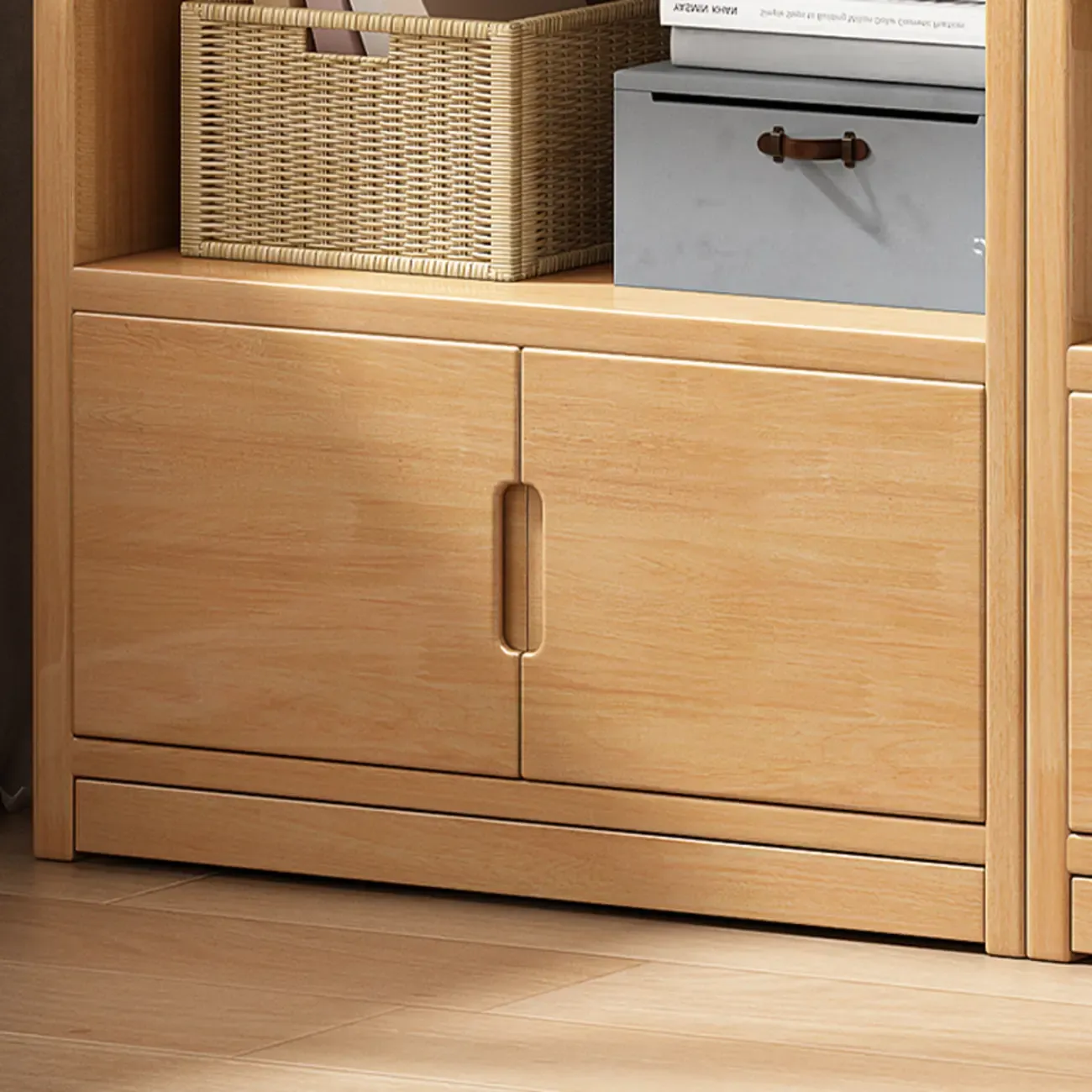 Nut-Brown Rectangle Wood 5-Shelf Storage Bookcase Image - 16