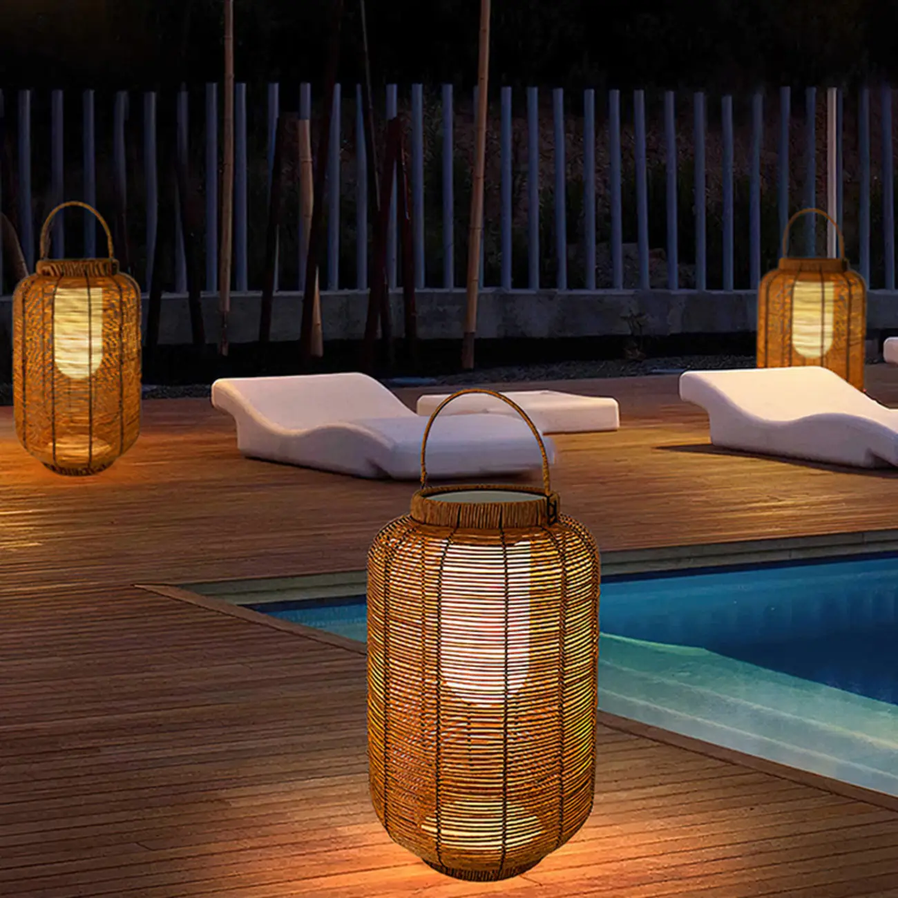 Rustic Rattan Natural Oval Solar Post Cap Light Image - 1 | homeyfad