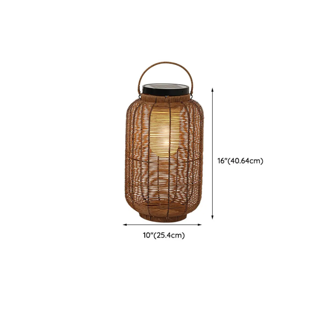 Rustic Rattan Natural Oval Solar Post Cap Light Image - 11 | homeyfad