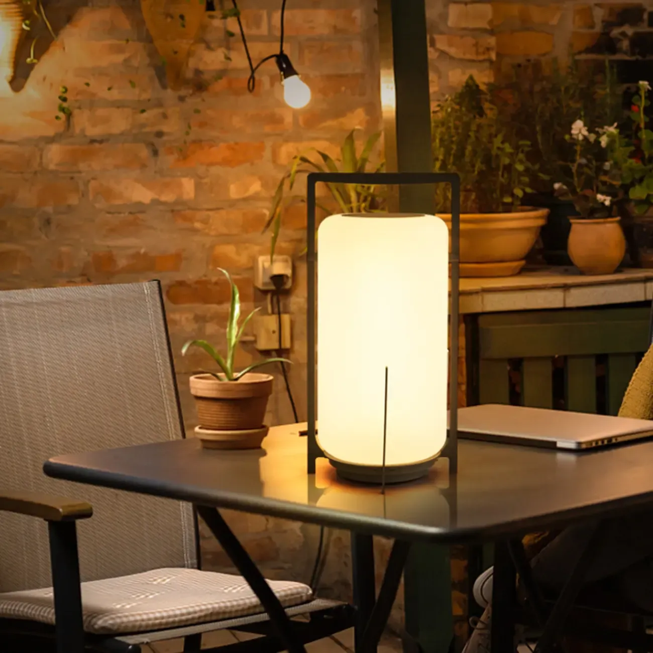 Modern Metal Lantern Solar Post Cap Light Image - 1