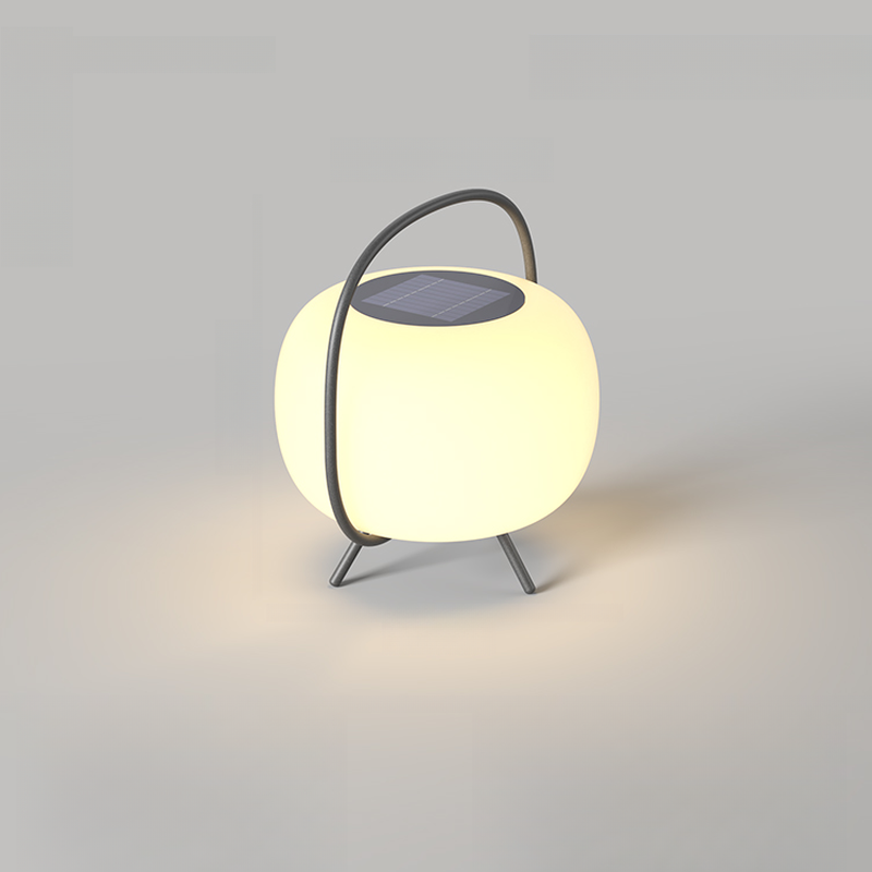 Outdoor Black Metal Drum Lantern Table Lamp | HomeyFad