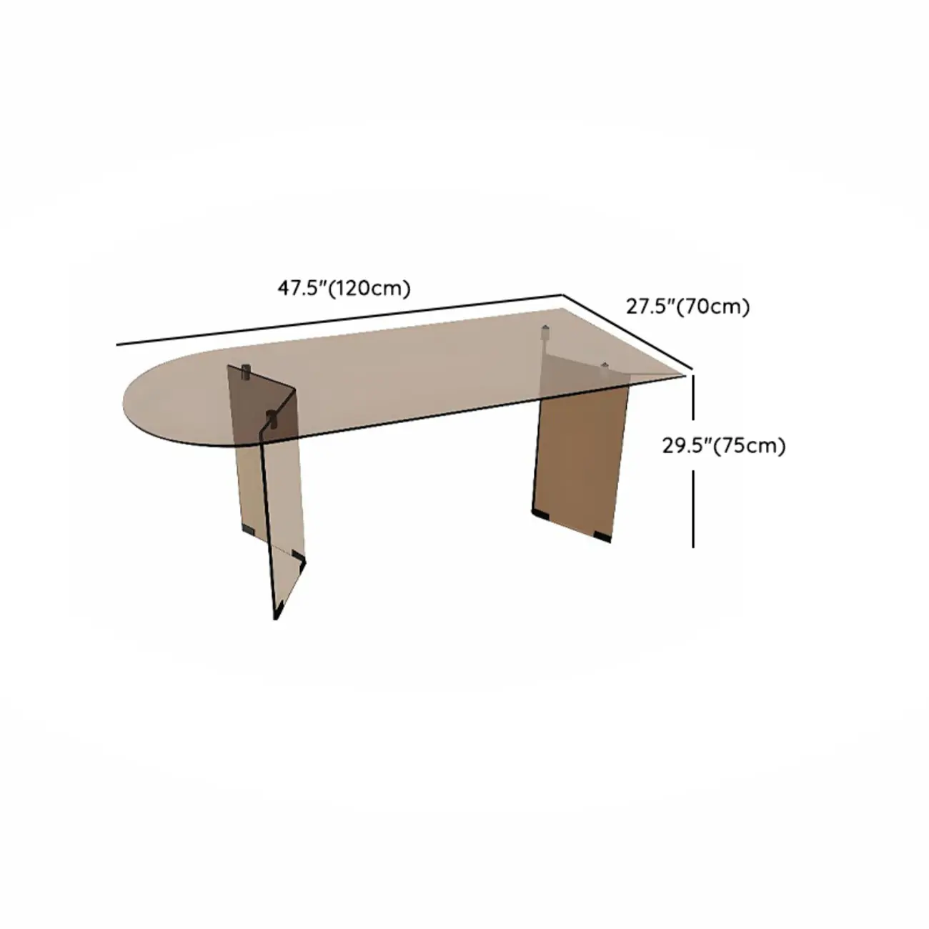 Free Form Brown Glass Dining Table #size | homeyfad