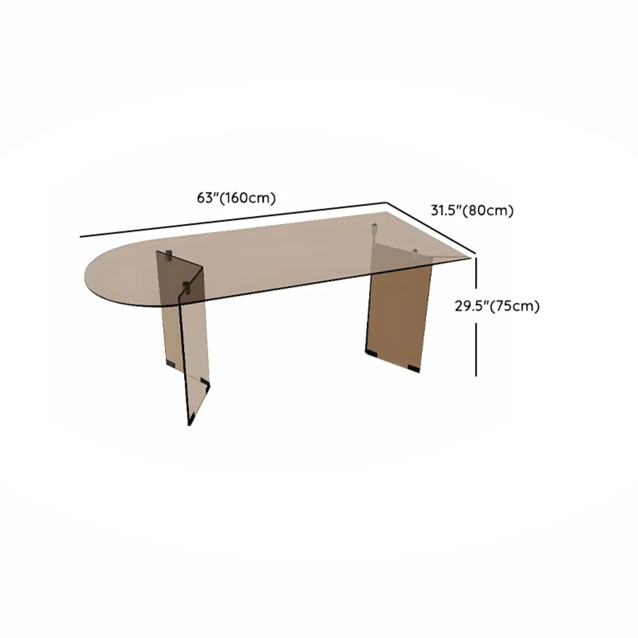 Free Form Brown Glass Dining Table Image - 8 | homeyfad