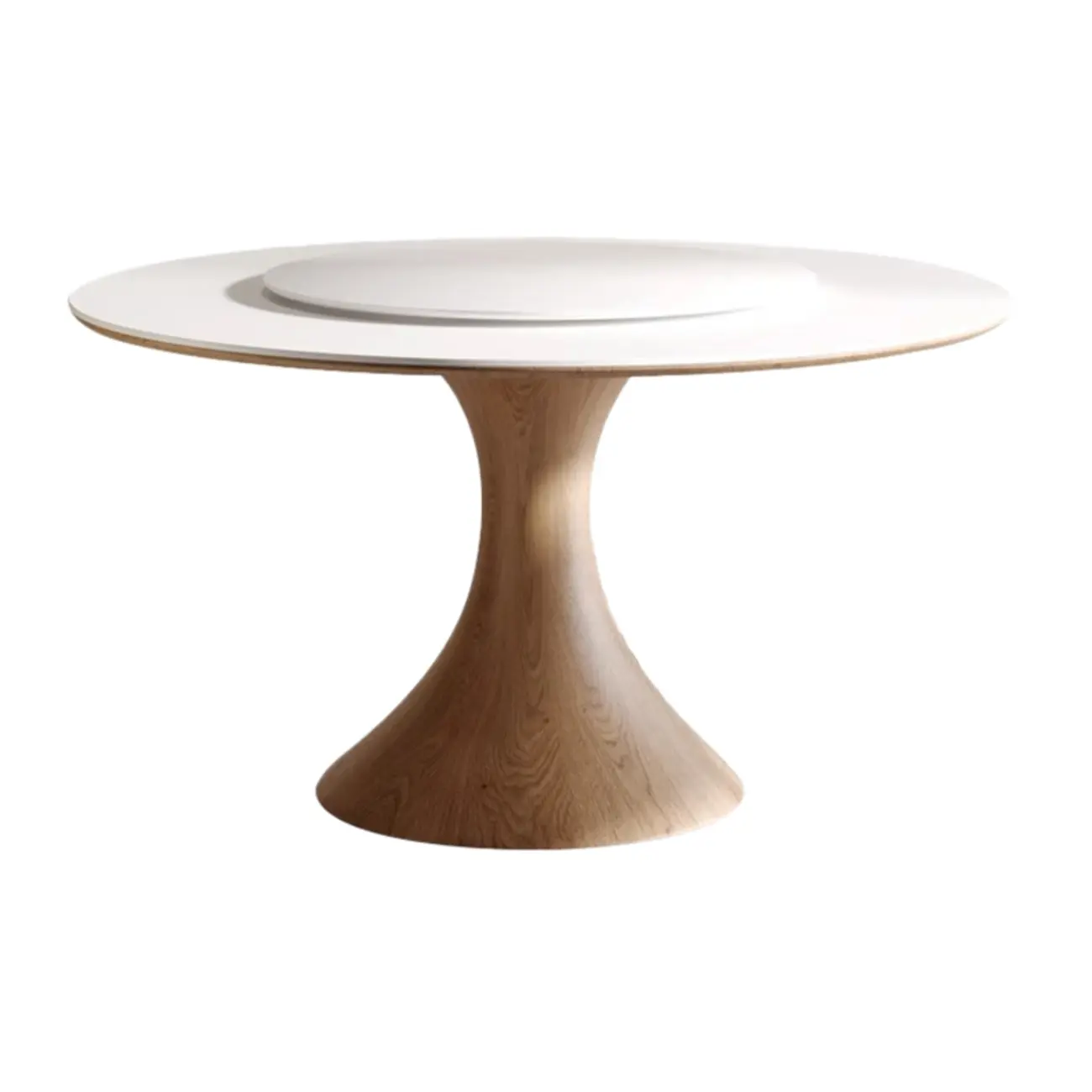 Modern White Stone Round Dining Table Image - 3 | homeyfad