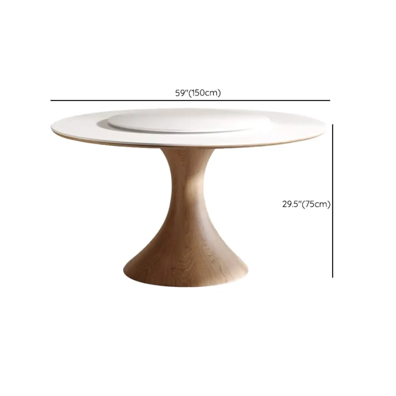 Modern White Stone Round Dining Table Image - 20