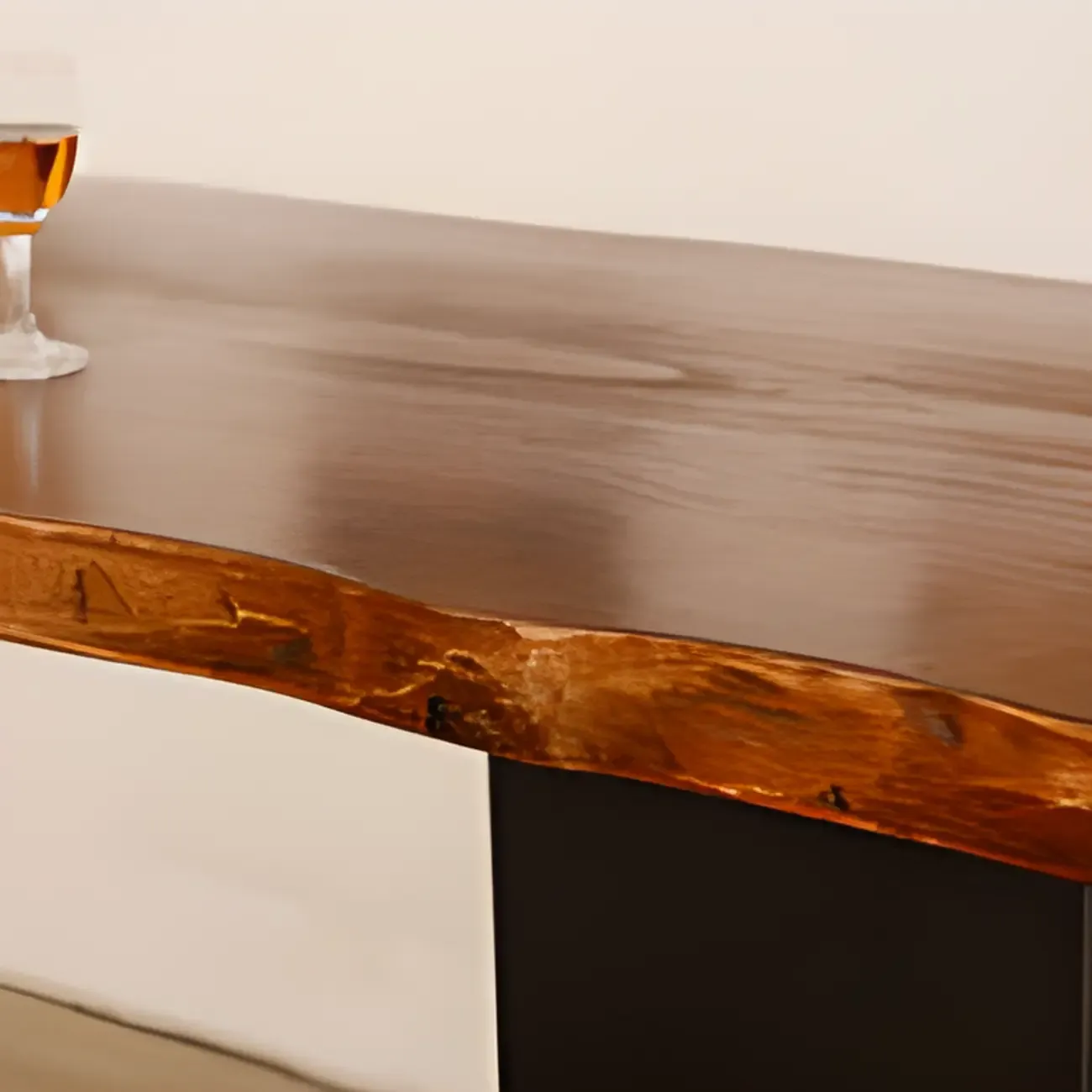 Brown Wooden Bar Height Table with Shelf Storage for Dining Image - 6