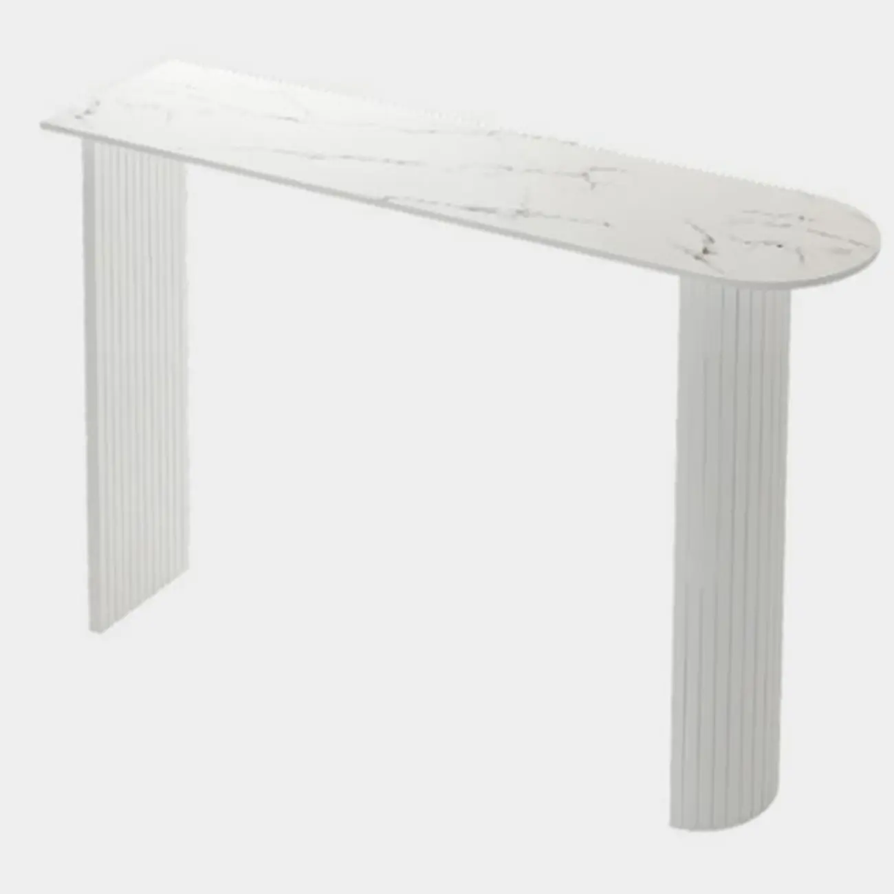 Modern Bar Height Table Stone Top Free Form Double Pedestal Image - 3 | homeyfad