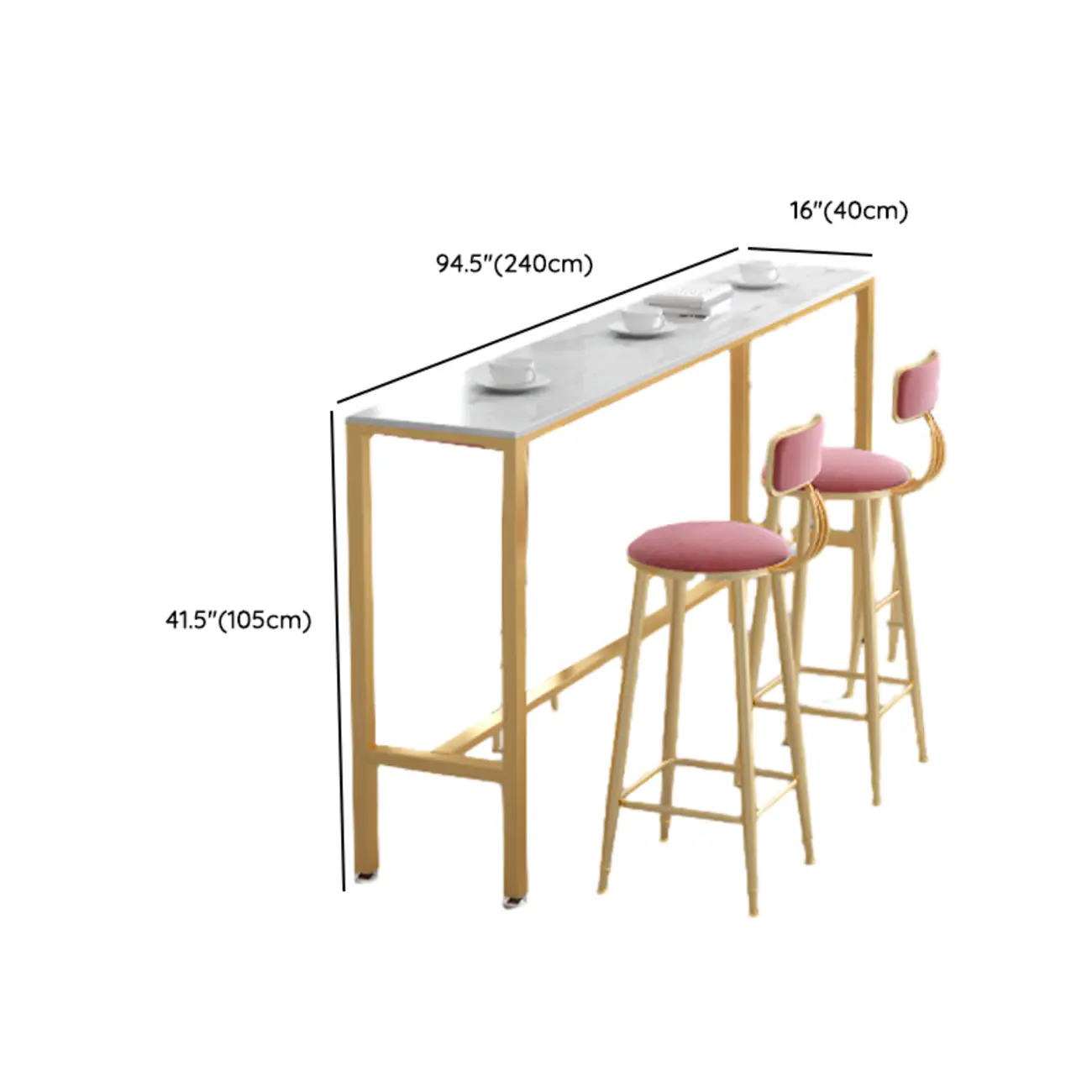 Glamorous Faux Marble Pub Table with Gold Footest for Dining Image - 17 | homeyfad