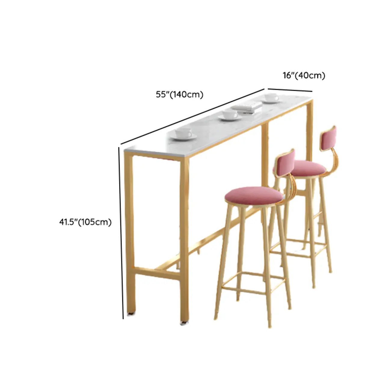 Glamorous Faux Marble Pub Table with Gold Footest for Dining Image - 22 | homeyfad