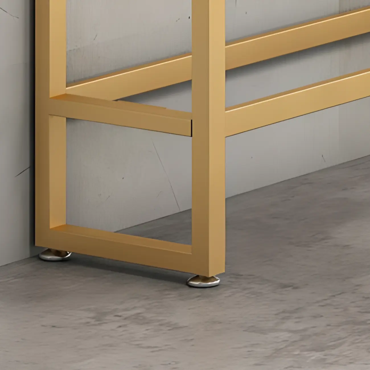 Sleek Faux Marble Bar Table Golden Trestle Base for Dining Room Image - 6 | homeyfad