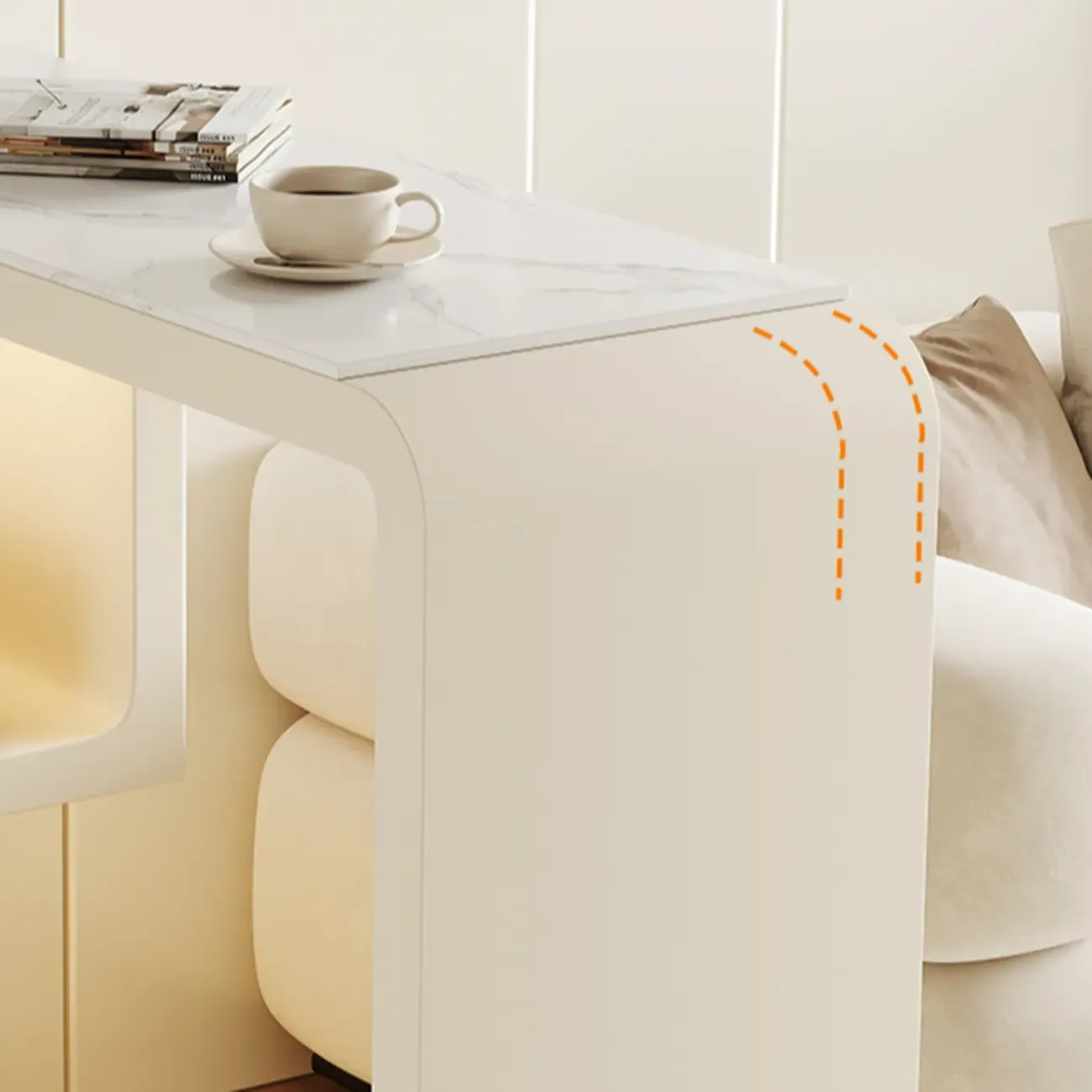Modern Off-White Wood Integrated Design Bar Tables Image - 6