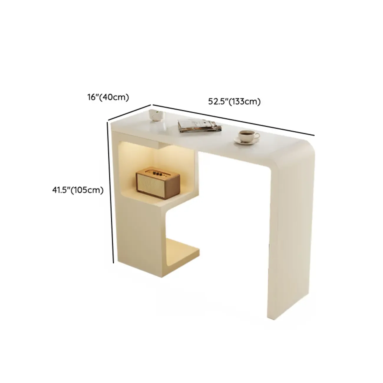 Modern Off-White Wood Integrated Design Bar Tables Image - 9