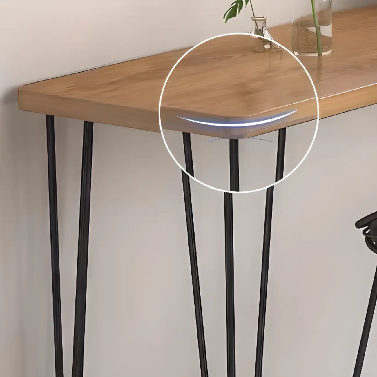 Sleek Modern White Bar Height Table Wood Top Metal Base Image - 7 | homeyfad