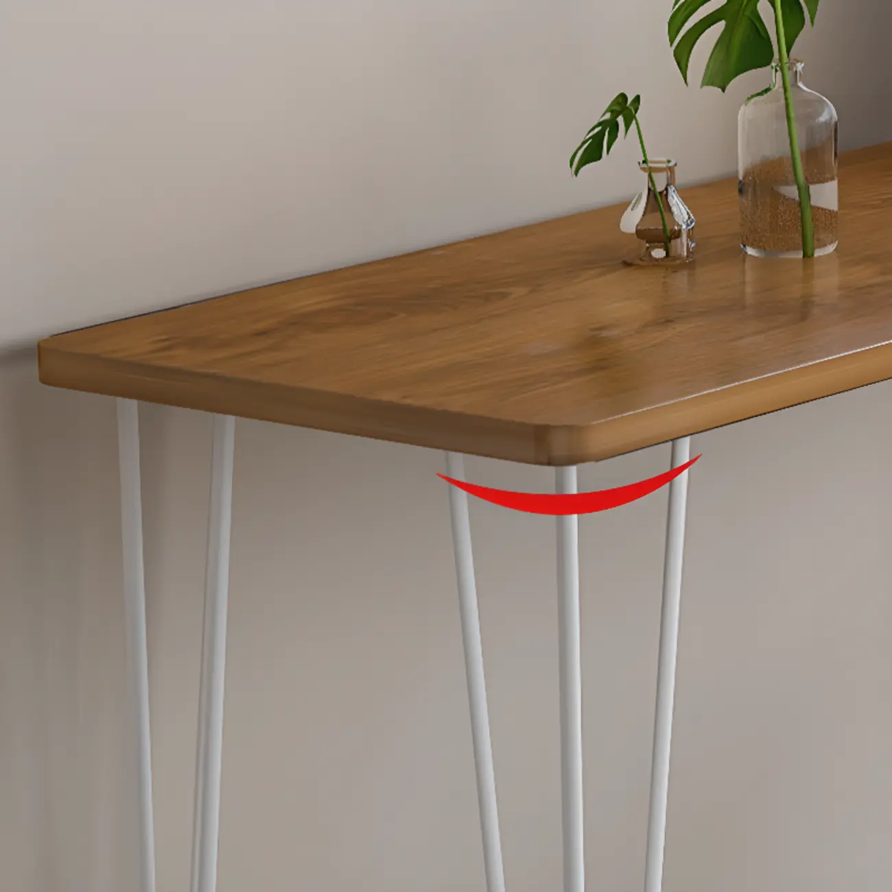 Sleek Modern White Bar Height Table Wood Top Metal Base Image - 8 | homeyfad