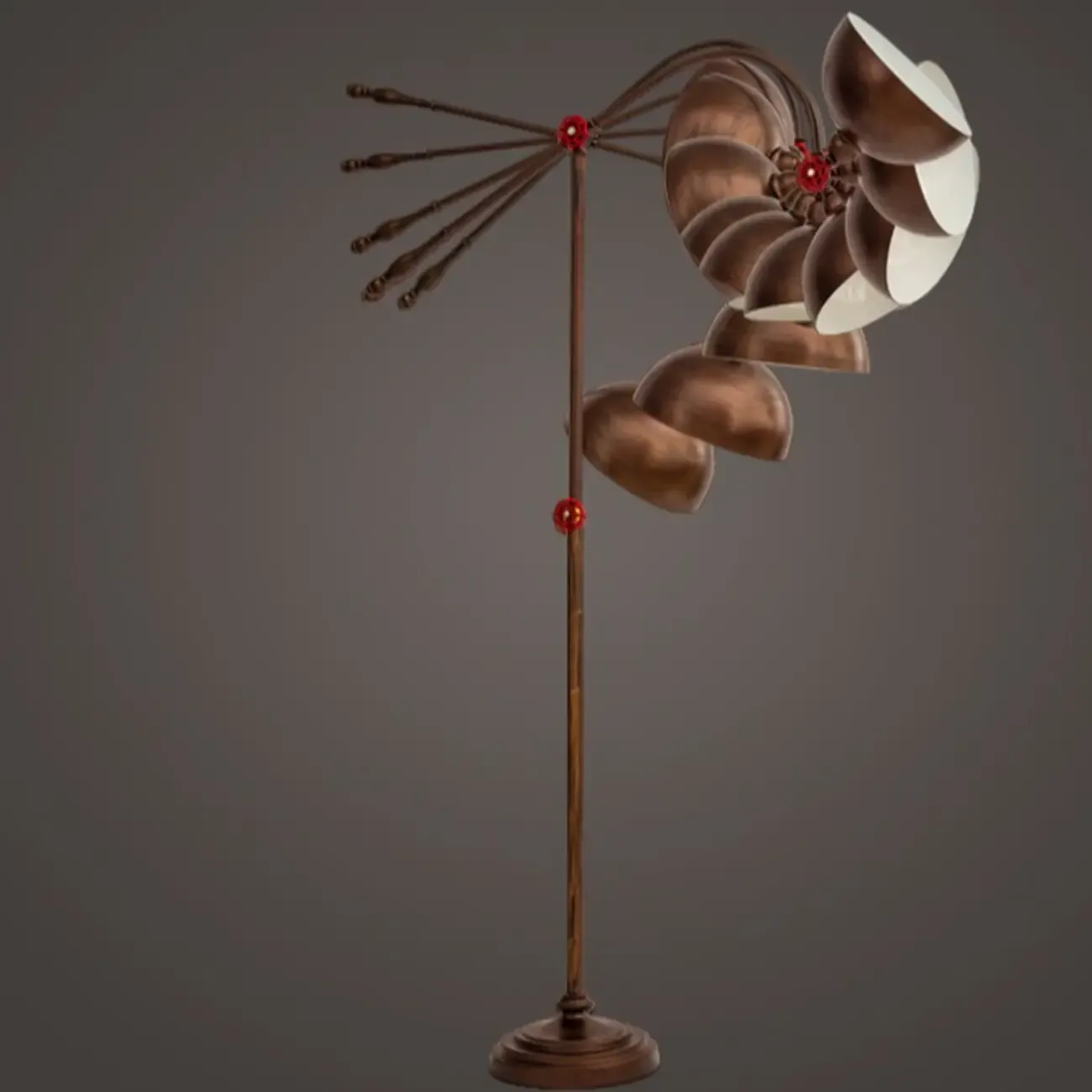 Rustic Industrial Adjustable Metal Floor Lamp with Dome Shade Image - 10