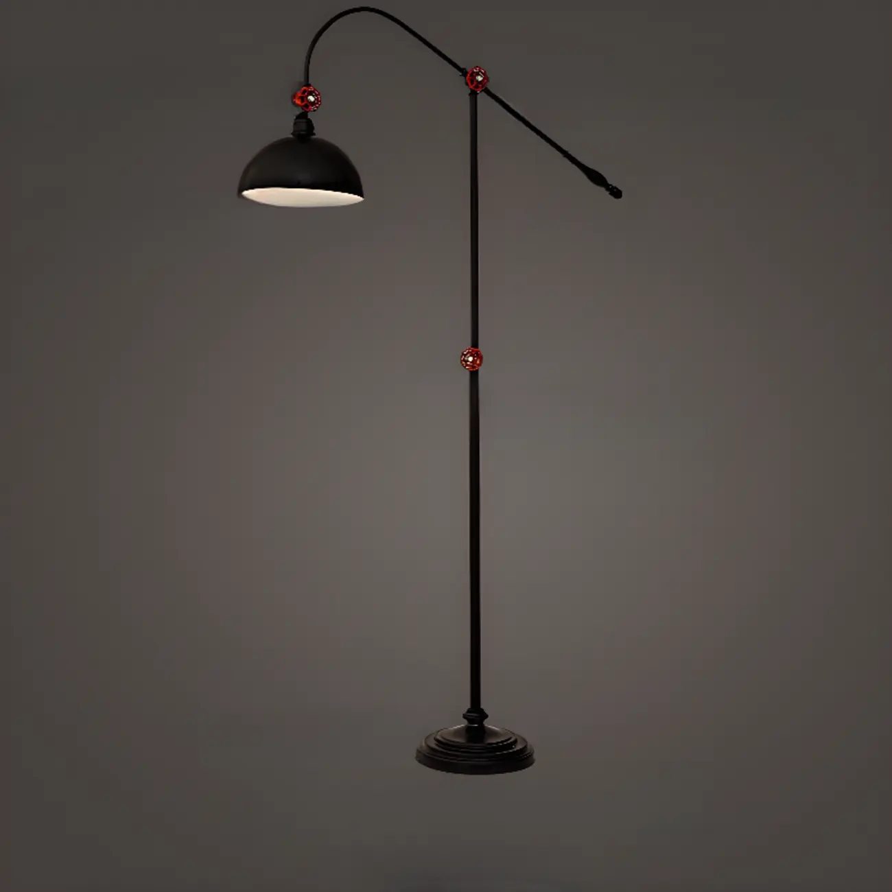 Rustic Industrial Adjustable Metal Floor Lamp with Dome Shade Image - 9 | homeyfad