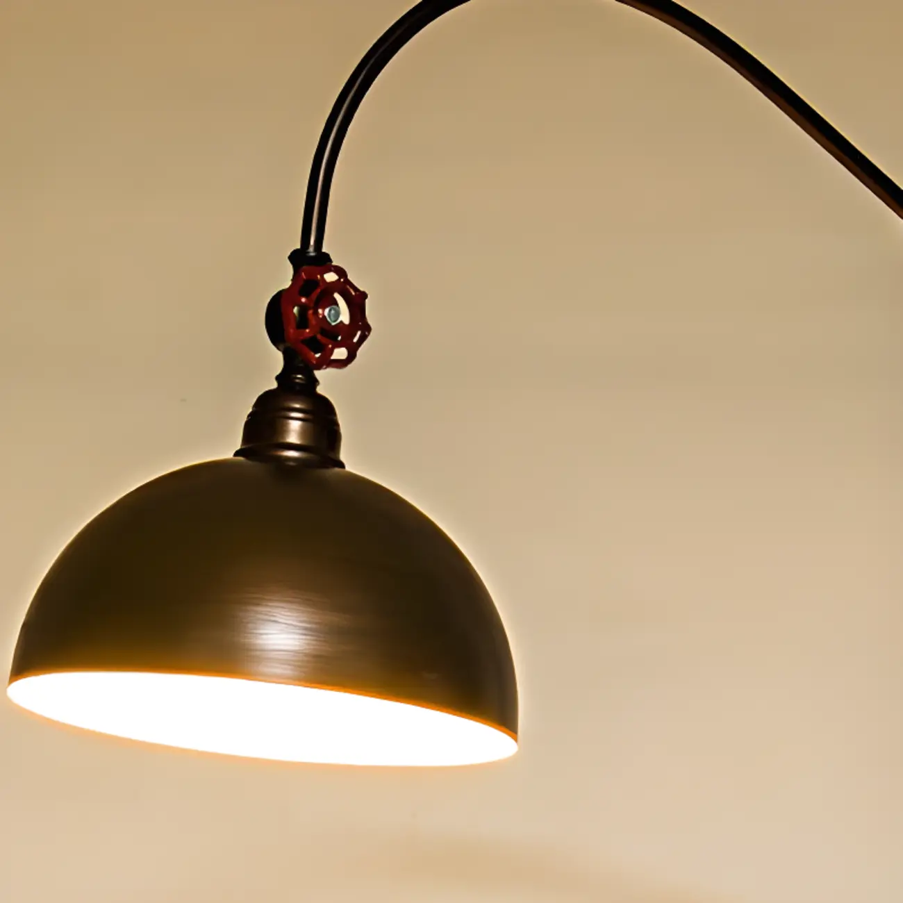 Rustic Industrial Adjustable Metal Floor Lamp with Dome Shade Image - 4 | homeyfad