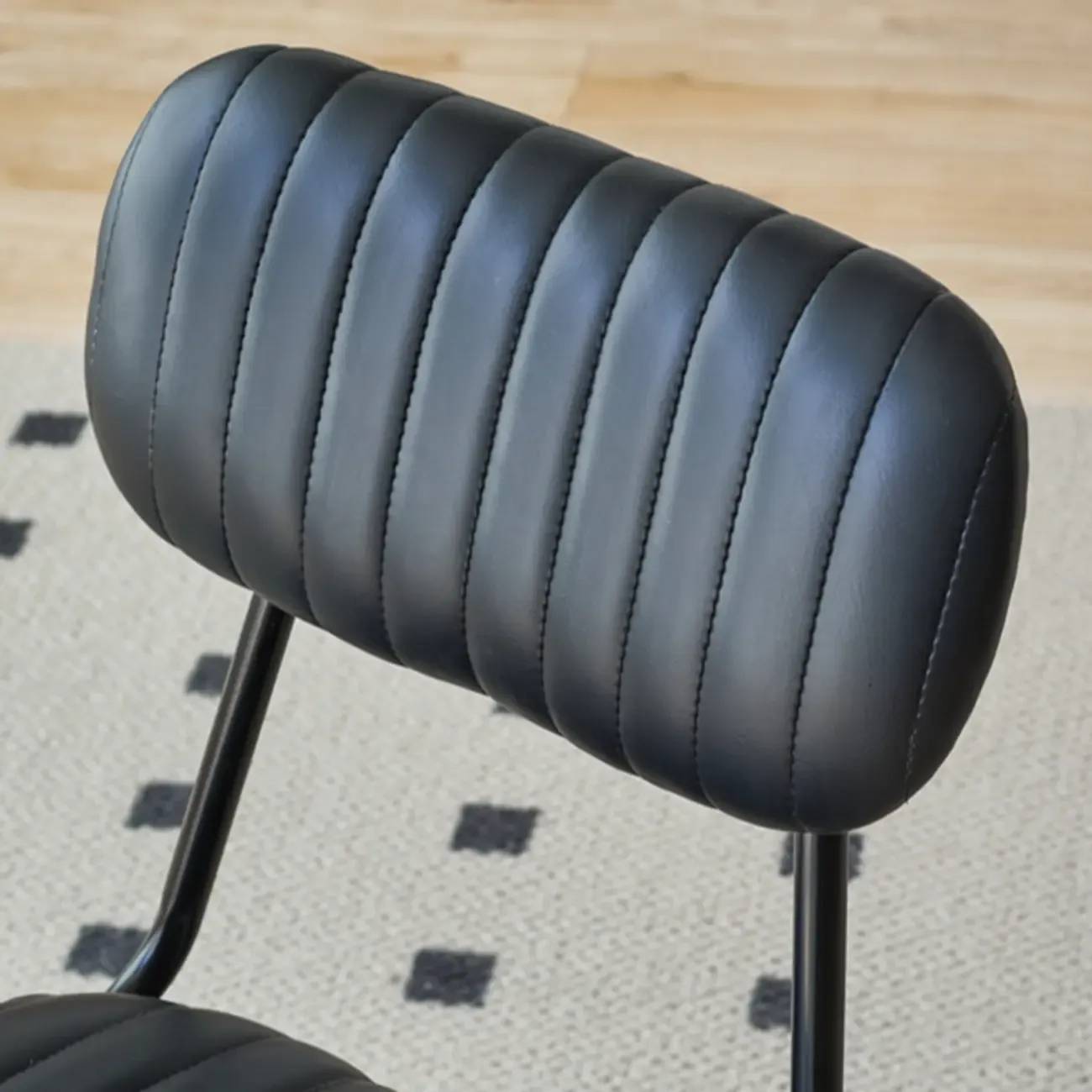 Glam Leather Gold Bar Stools with Backs Image - 9