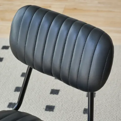 Glam Leather Gold Bar Stools with Backs Image - 9