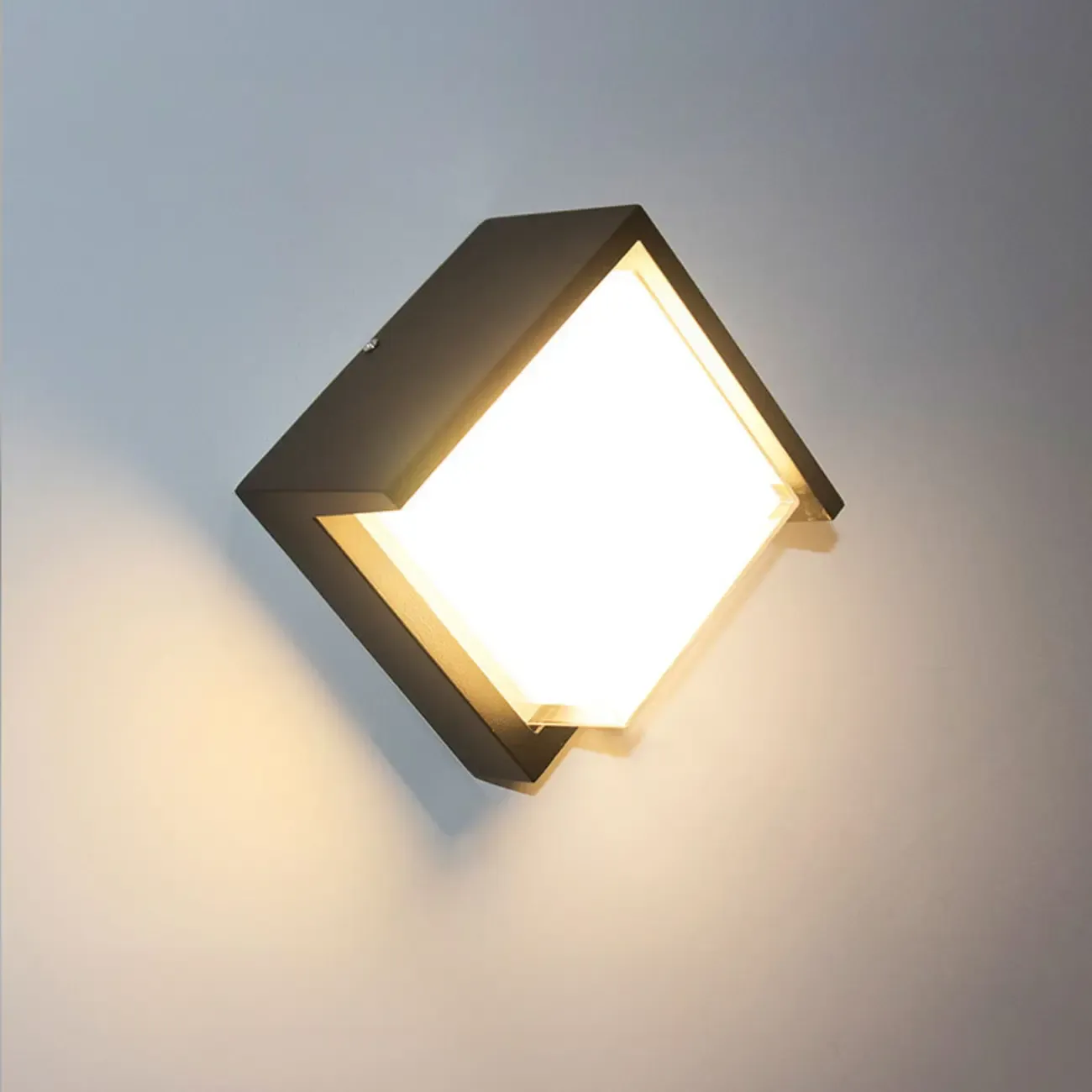 Modern Geometric Black Metal Flush Mount Wall Sconce Image - 2