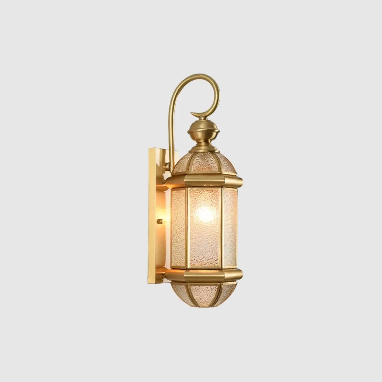 Modern Metal Glass Lantern LED Outdoor Wall Light Image - 8 | homeyfad