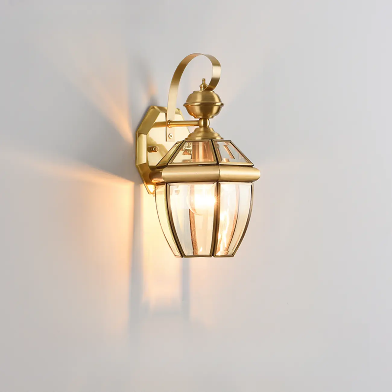 Modern Metal Glass Lantern LED Outdoor Wall Light Image - 10 | homeyfad