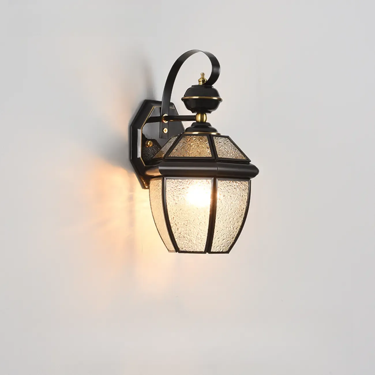 Modern Metal Glass Lantern LED Outdoor Wall Light Image - 11