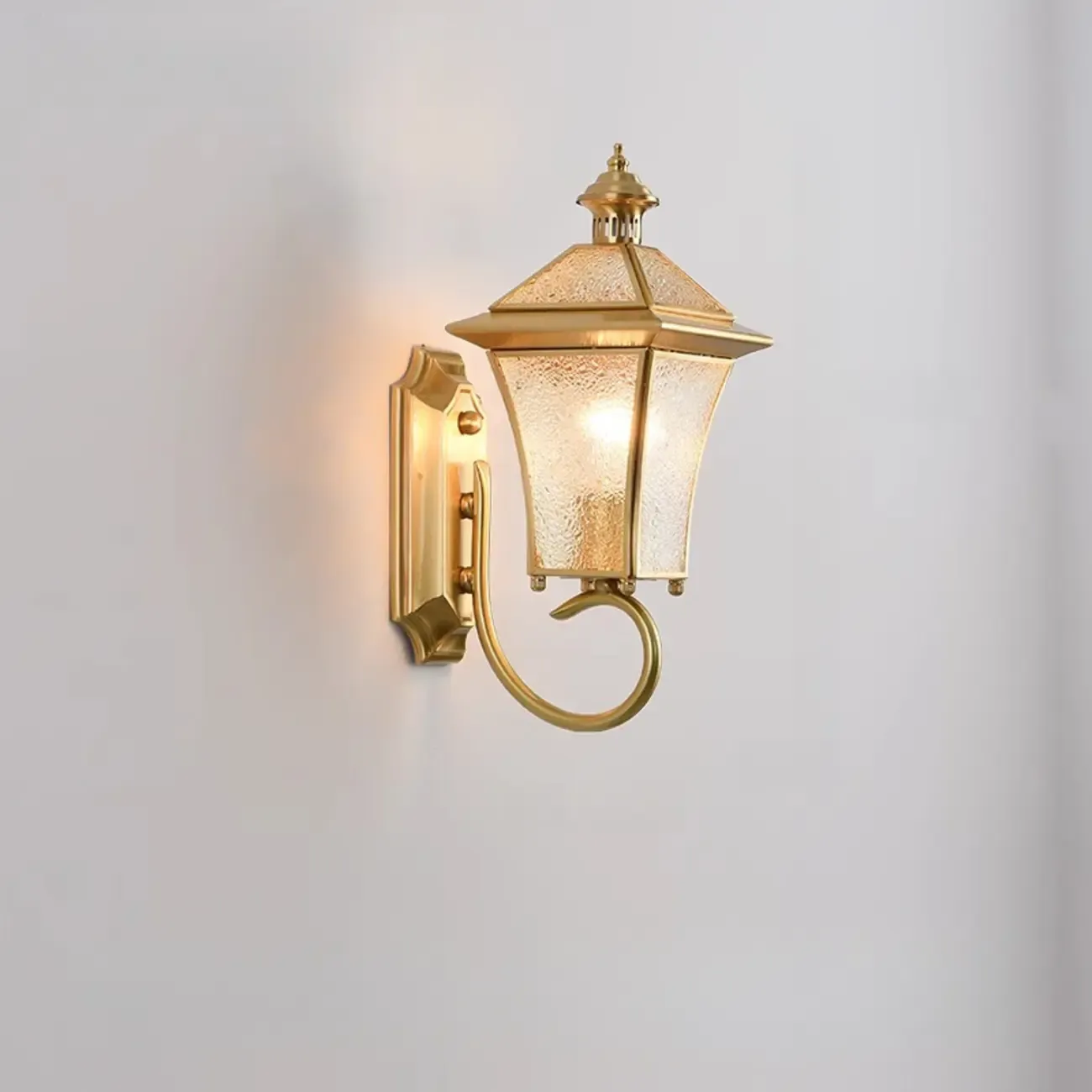 Modern Metal Glass Lantern LED Outdoor Wall Light Image - 12