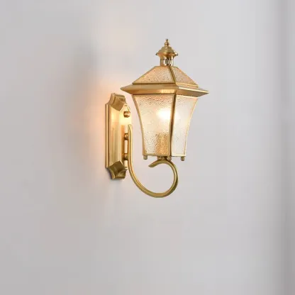 Modern Metal Glass Lantern LED Outdoor Wall Light Image - 12