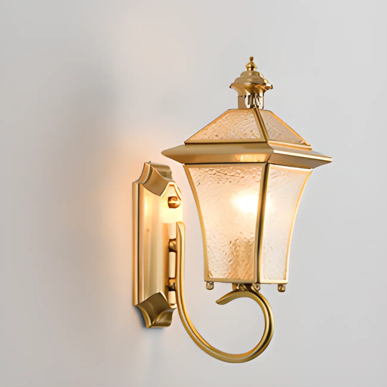 Modern Metal Glass Lantern LED Outdoor Wall Light Image - 14 | homeyfad