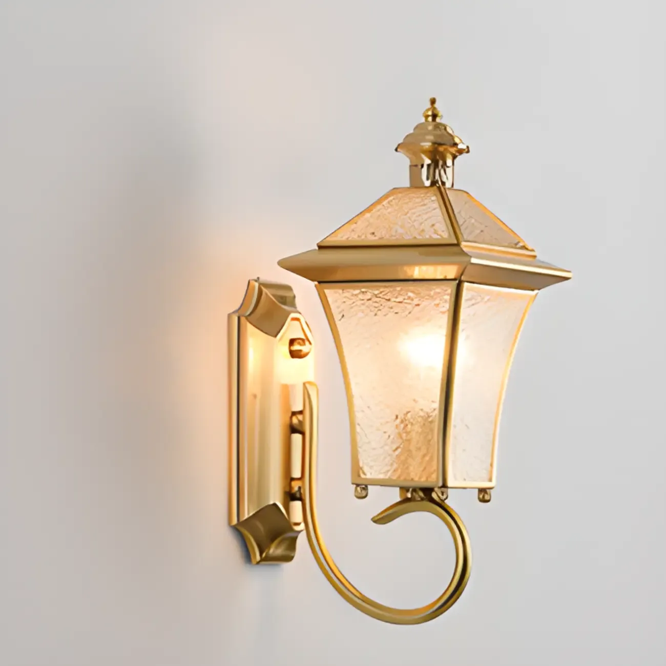 Modern Metal Glass Lantern LED Outdoor Wall Light Image - 14