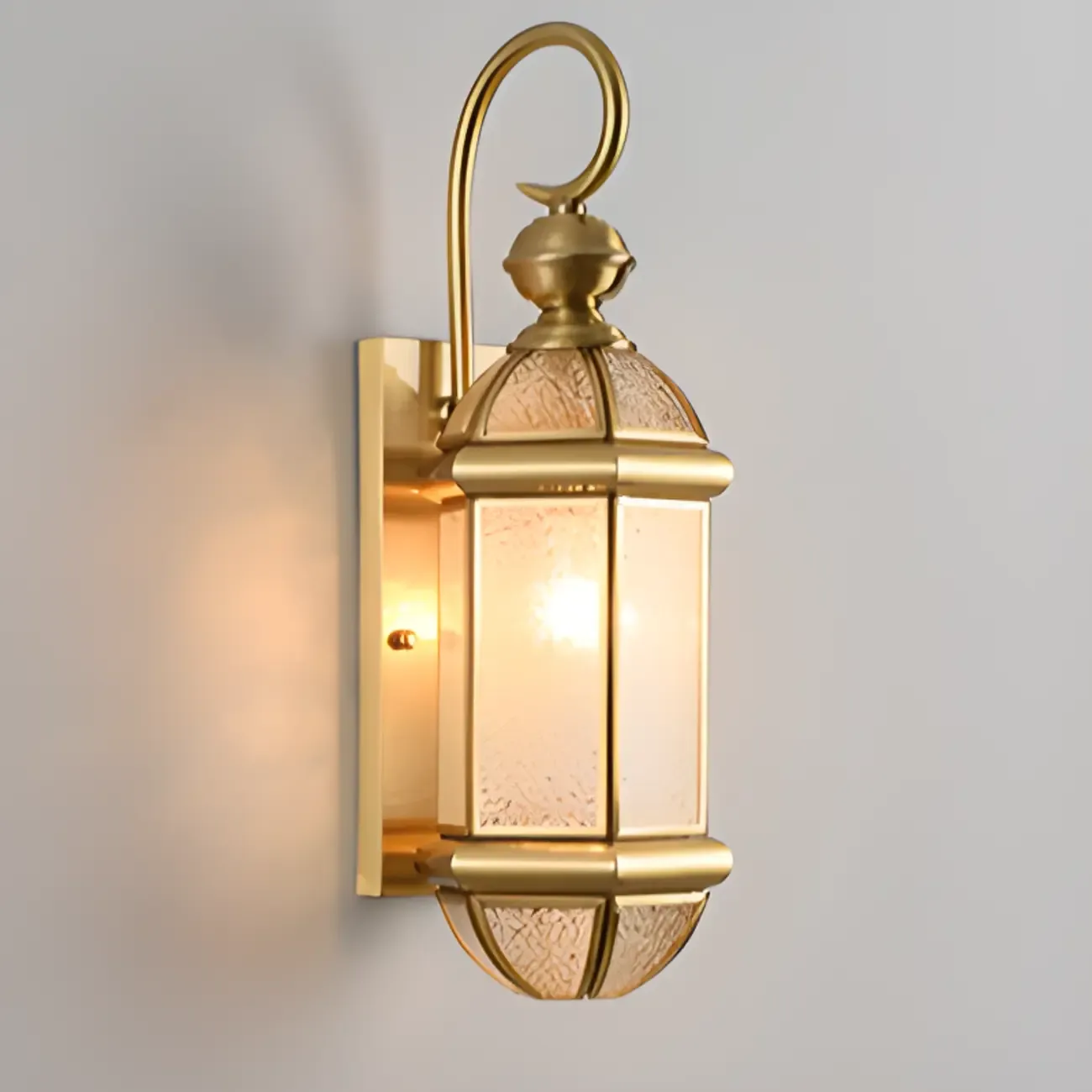 Modern Metal Glass Lantern LED Outdoor Wall Light Image - 15