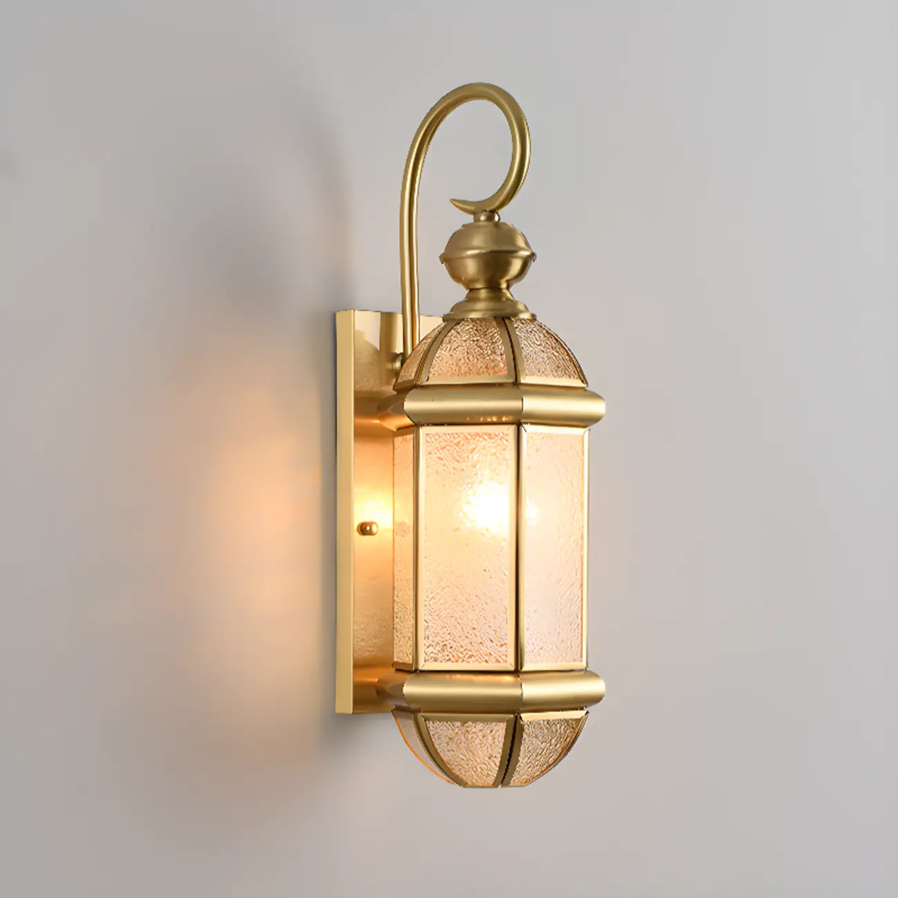 Modern Metal Glass Lantern LED Outdoor Wall Light Image - 17 | homeyfad