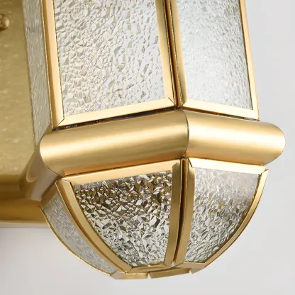 Modern Metal Glass Lantern LED Outdoor Wall Light Image - 19