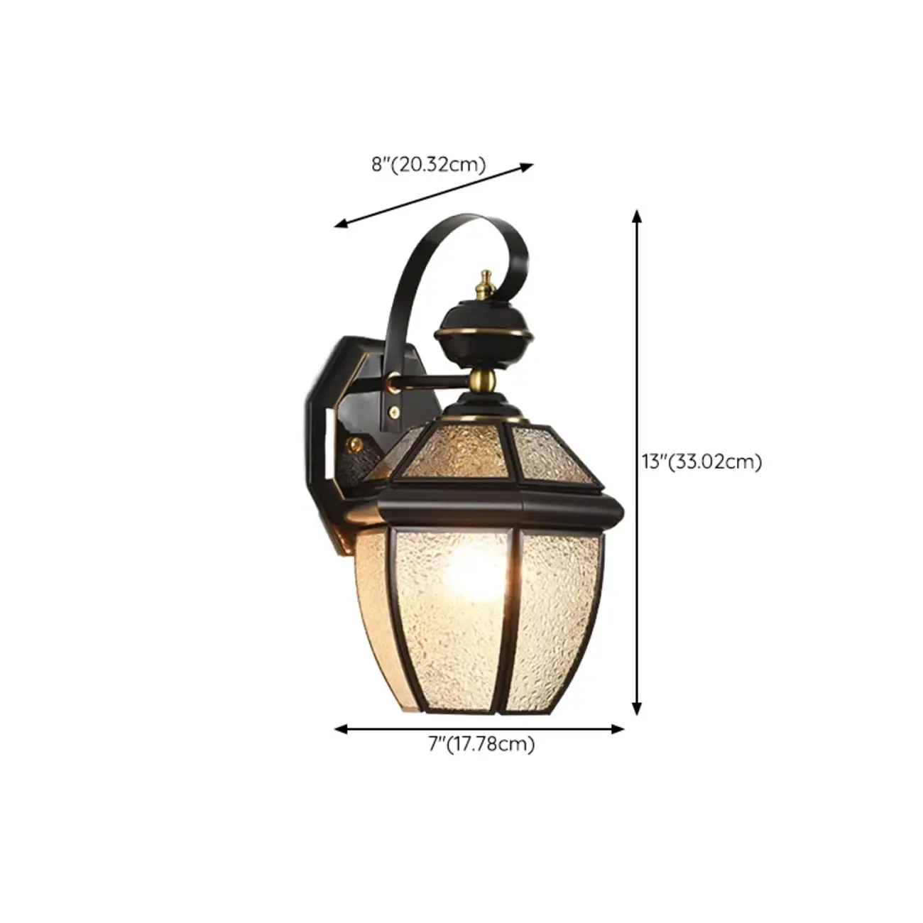 Modern Metal Glass Lantern LED Outdoor Wall Light Image - 24