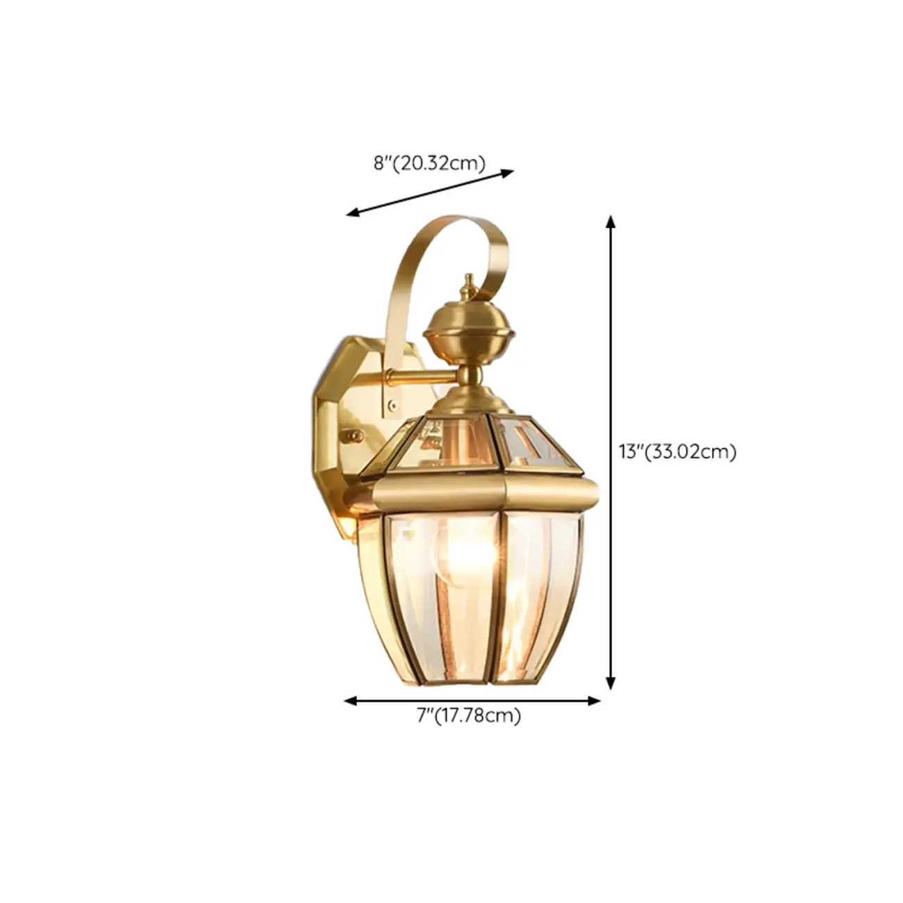 Modern Metal Glass Lantern LED Outdoor Wall Light Image - 25 | homeyfad