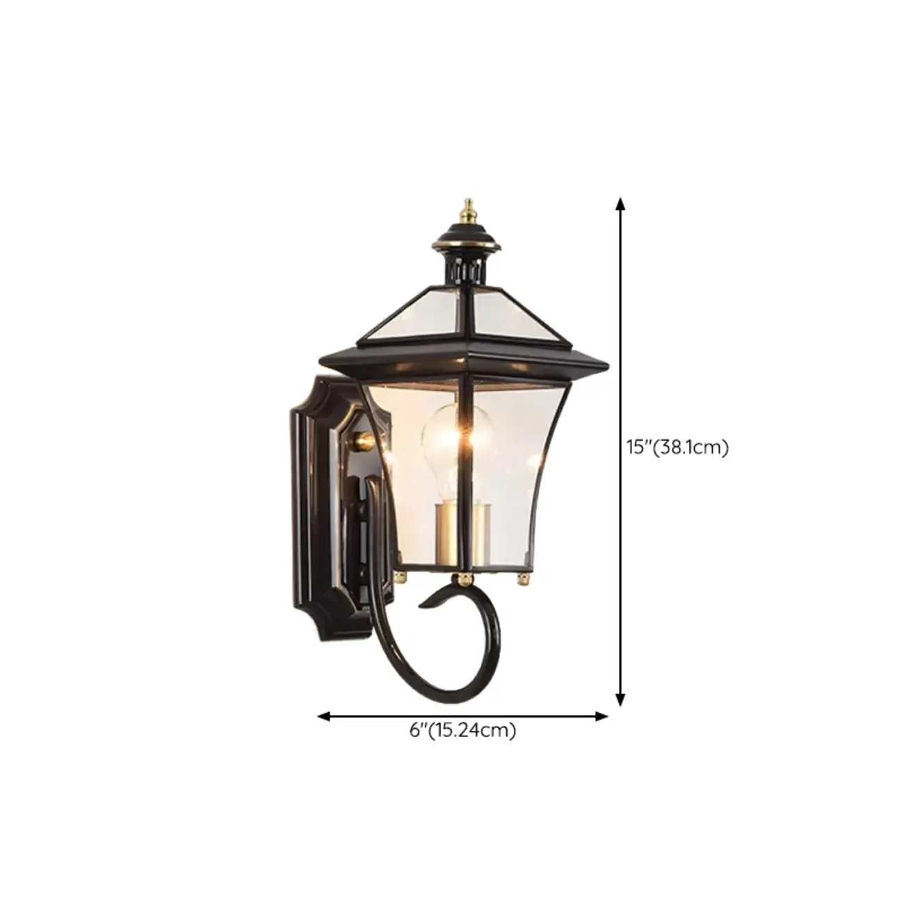 Modern Metal Glass Lantern LED Outdoor Wall Light Image - 26 | homeyfad