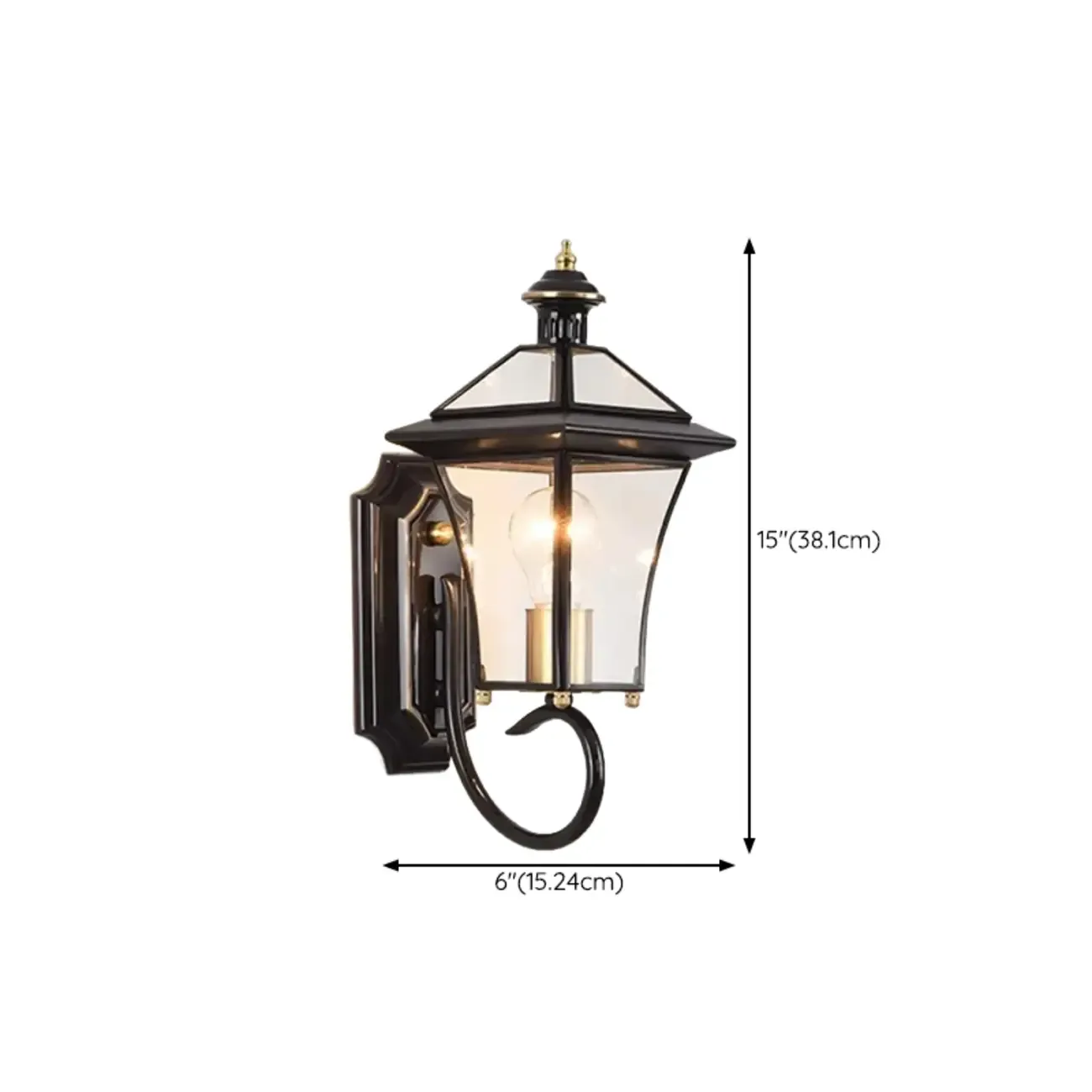 Modern Metal Glass Lantern LED Outdoor Wall Light Image - 26