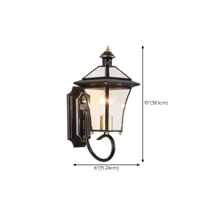 Modern Metal Glass Lantern LED Outdoor Wall Light Image - 26
